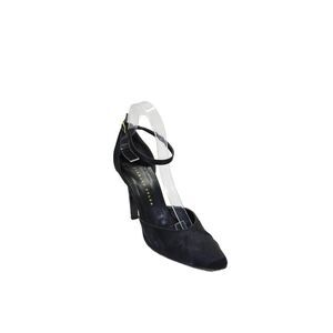 Richard Tyler Womens Satin Ankle Strap Pointed Toe Pumps Black Size 9 Medium